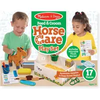 Melissa & Doug Feed & Groom Paardenverzorgingsspeelset met pluche knuffeldier (23 stuks)