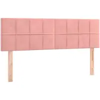 vidaXL Hoofdborden 144x5x78/88 cm fluweel roze