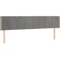 vidaXL Hoofdbord met randen 183x16x78/88 cm fluweel lichtgrijs