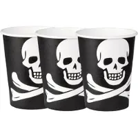 Boland 30x Papieren feestbekers piraten - verjaardag/thema feest - 200 ml - Feestbekertjes