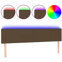 vidaXL Hoofdbord LED 180x5x78/88 cm stof donkerbruin