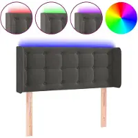 vidaXL Hoofdbord LED 83x16x78/88 cm fluweel donkergrijs