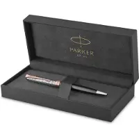 Parker Sonnet Metal & Grey Lacquer vulpen | Fijne penpunt met zwarte inkt navulling | geschenkdoos