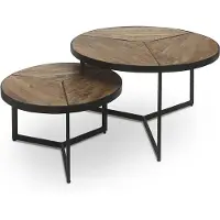Rousseau Salontafel 'laveu' 2-delig mango hout