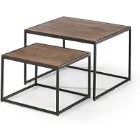 Molecule Salontafelset Quinn tweedelig zwart met houtlook