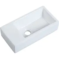 Guido Gusto Fontein Mia 40.5x20x10.5cm glans wit links zonder kraangat