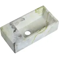Guido Gusto Fontein Mia 40.5x20x10.5cm marmerlook wit groen links zonder kraangat