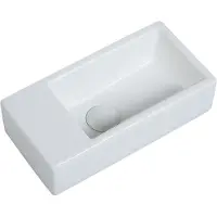 Guido Gusto Fontein Mia 40.5x20x10.5cm mat wit inclusief afvoerplug links zonder kraangat