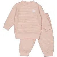 Feetje Wafel pyjama oudroze/wit Jongens/Meisjes Katoen Ronde hals Streep - maat 80