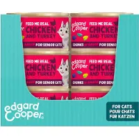 Edgard & Cooper 18x Kattenvoer Senior Chunks Kip - Kalkoen 85 gr