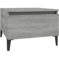 vidaXL Bijzettafel 50x46x35 cm bewerkt hout grijs sonoma eikenkleurig