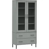 vidaXL Boekenkast met metalen poten OSLO 85x35x172,5 cm hout grijs