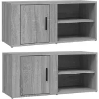 vidaXL Tv-meubels 2 st 80x31,5x36 cm bewerkt hout grijs sonoma eiken