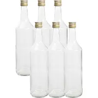 Hi Decoratie flesjes - 12x - 1000 ml/1ltr met dop 8,5 x 31 cm - DIY glazen - cadeau - Weggevertjes/bedankjes voor bruiloften en babyshowers