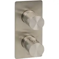 Ben Engraved Line douchethermostaat afbouwdeel met omstelrichting RVS-look