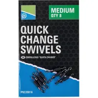 Preston Merkloze Haken Swivels - Medium, 8 stuks