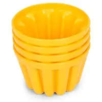 Patisse Puddingvormen - - Kunststof - 100 ml - Ø 7 cm - Set van 4 - Geel