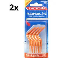 Lactona FlexPicks 2in1 M/L Oranje in blister - 2 x 20 stuks - Voordeelverpakking