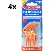 Lactona FlexPicks 2in1 M/L Oranje in blister - 4 x 20 stuks - Voordeelverpakking