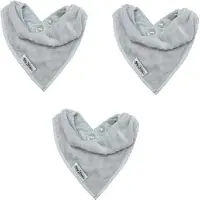 Silly billyz Towel Bandana Bibs Silver 3 Stuks
