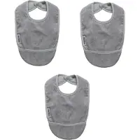 Silly billyz Towel pocket Bibs Silver 3 Stuks