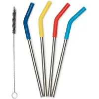 Klean Kanteen Straw 4 Pack 8Mm Rietje Drinken Accessoire Multi Color/Steel