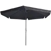 Lesli Living Gemini Parasol - Stokparasol 3 meter - 6 metalen baleinen - Zwart