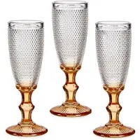 Vivalto Luxe Monaco serie Champagneglazen set 6x stuks op goud voet 180 ml - Champagneglazen