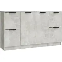 vidaXL Dressoirs, 3 stuks, betonkleur, houtvezel