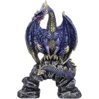 Nemesis Now Beeld/figuur Acko Blauwe Metallic Draak Beeldje 15.5cm - geweldig als cadeau!