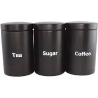 Klausberg - voorraadpotten set - koffie, thee, suiker - zwart