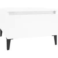 vidaXL Bijzettafel 50x46x35 cm bewerkt hout hoogglans wit