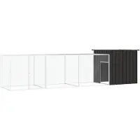 vidaXL Kippenhok 400x91x100 cm gegalvaniseerd staal antracietkleurig