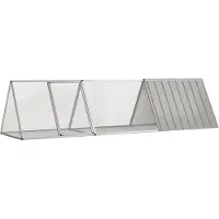 vidaXL Konijnenkooi Grijs 302,5x80,5x71 cm Gegalvaniseerd Staal