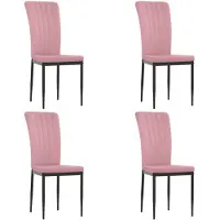 vidaXL Eetkamerstoelen 4 st fluweel roze