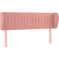 vidaXL Hoofdbord met randen 147x23x78/88 cm fluweel roze