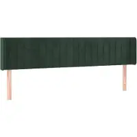 vidaXL Hoofdbord met randen 203x16x78/88 cm fluweel donkergroen