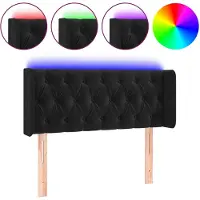 vidaXL Hoofdbord LED 103x16x78/88 cm fluweel zwart