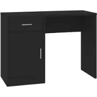 vidaXL Bureau met kast en lade 100x40x73 cm bewerkt hout zwart