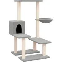 vidaXL Kattenmeubel met sisal krabpalen 94,5 cm lichtgrijs