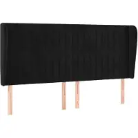 vidaXL Hoofdbord met randen 203x23x118/128 cm fluweel zwart