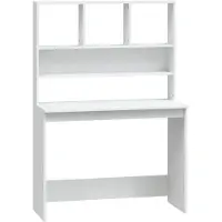 vidaXL Bureau met schappen 102x45x148 cm bewerkt hout wit