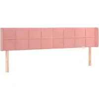vidaXL Hoofdbord met randen 203x16x78/88 cm fluweel roze