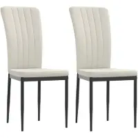 vidaXL Eetkamerstoelen 2 st fluweel crèmekleurig