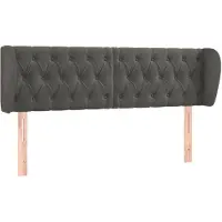 vidaXL Hoofdbord met randen 147x23x78/88 cm fluweel donkergrijs