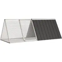 vidaXL Konijnenhok 201,5x80,5x71 cm gegalvaniseerd staal antraciet