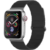 IMoshion Magnetisch lederen bandje voor de Apple Watch | 38/40/41/42 mm - Zwart