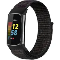 IMoshion Nylon bandje voor de Fitbit Charge 5 - Maat L - Zwart