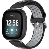 IMoshion Siliconen sport bandje voor de Fitbit Versa 4 / 3 / Sense (2) - Black / Grey