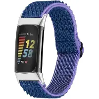 IMoshion Elastisch nylonbandje voor de Fitbit Charge 5 - Donkerblauw